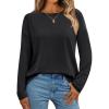 imageAUTOMET Womens Long Sleeve Shirts Loose Fitted Crewneck Basic Tops Casual Outfits Fall Clothes 2025Black