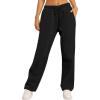imageAUTOMET Womens Wide Leg Sweatpants Fleece Lined Baggy Straight Leg Lounge Pants Fall Outfits Athletic Joggers with PocketsBlack