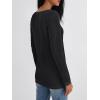 imageAUTOMET Long Sleeve T Shirts for Women Lace V Neck Casual Cute Tops Loose Fit Fall Winter Basic ClothingBlack