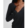 imageAUTOMET Long Sleeve T Shirts for Women Lace V Neck Casual Cute Tops Loose Fit Fall Winter Basic ClothingBlack