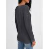 imageAUTOMET Long Sleeve T Shirts for Women Lace V Neck Casual Cute Tops Loose Fit Fall Winter Basic ClothingBlackgrey