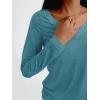 imageAUTOMET Long Sleeve T Shirts for Women Lace V Neck Casual Cute Tops Loose Fit Fall Winter Basic ClothingBluegreen