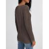 imageAUTOMET Long Sleeve T Shirts for Women Lace V Neck Casual Cute Tops Loose Fit Fall Winter Basic ClothingCoffeegrey