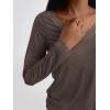 imageAUTOMET Long Sleeve T Shirts for Women Lace V Neck Casual Cute Tops Loose Fit Fall Winter Basic ClothingCoffeegrey