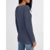 imageAUTOMET Long Sleeve T Shirts for Women Lace V Neck Casual Cute Tops Loose Fit Fall Winter Basic ClothingDarkblue