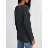 imageAUTOMET Long Sleeve T Shirts for Women Lace V Neck Casual Cute Tops Loose Fit Fall Winter Basic ClothingGrey
