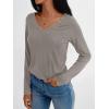 imageAUTOMET Long Sleeve T Shirts for Women Lace V Neck Casual Cute Tops Loose Fit Fall Winter Basic ClothingKhaki