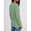 imageAUTOMET Long Sleeve T Shirts for Women Lace V Neck Casual Cute Tops Loose Fit Fall Winter Basic ClothingLightgreen