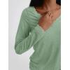 imageAUTOMET Long Sleeve T Shirts for Women Lace V Neck Casual Cute Tops Loose Fit Fall Winter Basic ClothingLightgreen