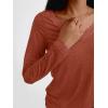 imageAUTOMET Long Sleeve T Shirts for Women Lace V Neck Casual Cute Tops Loose Fit Fall Winter Basic ClothingMaple
