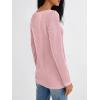 imageAUTOMET Long Sleeve T Shirts for Women Lace V Neck Casual Cute Tops Loose Fit Fall Winter Basic ClothingPink