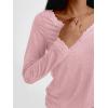 imageAUTOMET Long Sleeve T Shirts for Women Lace V Neck Casual Cute Tops Loose Fit Fall Winter Basic ClothingPink