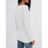 imageAUTOMET Long Sleeve T Shirts for Women Lace V Neck Casual Cute Tops Loose Fit Fall Winter Basic ClothingWhite
