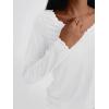 imageAUTOMET Long Sleeve T Shirts for Women Lace V Neck Casual Cute Tops Loose Fit Fall Winter Basic ClothingWhite