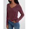 imageAUTOMET Long Sleeve T Shirts for Women Lace V Neck Casual Cute Tops Loose Fit Fall Winter Basic ClothingWinered