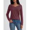 imageAUTOMET Long Sleeve T Shirts for Women Lace V Neck Casual Cute Tops Loose Fit Fall Winter Basic ClothingWinered