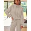 imageAUTOMET Lounge Sets for Women Sweatsuits 2 Piece Outfits 2025 Fall Drawstring Sweatshirt Wide Leg Sweatpants TracksuitCoffeegrey