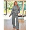imageAUTOMET Lounge Sets for Women Sweatsuits 2 Piece Outfits 2025 Fall Drawstring Sweatshirt Wide Leg Sweatpants TracksuitDarkgrey