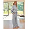 imageAUTOMET Lounge Sets for Women Sweatsuits 2 Piece Outfits 2025 Fall Drawstring Sweatshirt Wide Leg Sweatpants TracksuitGrey