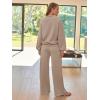 imageAUTOMET Lounge Sets for Women Sweatsuits 2 Piece Outfits 2025 Fall Drawstring Sweatshirt Wide Leg Sweatpants TracksuitKhaki