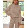 imageAUTOMET Lounge Sets for Women Sweatsuits 2 Piece Outfits 2025 Fall Drawstring Sweatshirt Wide Leg Sweatpants TracksuitKhaki
