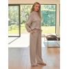 imageAUTOMET Lounge Sets for Women Sweatsuits 2 Piece Outfits 2025 Fall Drawstring Sweatshirt Wide Leg Sweatpants TracksuitKhaki
