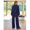 imageAUTOMET Lounge Sets for Women Sweatsuits 2 Piece Outfits 2025 Fall Drawstring Sweatshirt Wide Leg Sweatpants TracksuitNavyblue