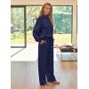 imageAUTOMET Lounge Sets for Women Sweatsuits 2 Piece Outfits 2025 Fall Drawstring Sweatshirt Wide Leg Sweatpants TracksuitNavyblue