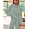 imageAUTOMET Lounge Sets for Women Sweatsuits 2 Piece Outfits 2025 Fall Drawstring Sweatshirt Wide Leg Sweatpants TracksuitSagegreen