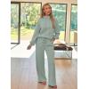 imageAUTOMET Lounge Sets for Women Sweatsuits 2 Piece Outfits 2025 Fall Drawstring Sweatshirt Wide Leg Sweatpants TracksuitSagegreen