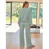 imageAUTOMET Lounge Sets for Women Sweatsuits 2 Piece Outfits 2025 Fall Drawstring Sweatshirt Wide Leg Sweatpants TracksuitSagegreen