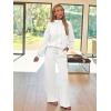 imageAUTOMET Lounge Sets for Women Sweatsuits 2 Piece Outfits 2025 Fall Drawstring Sweatshirt Wide Leg Sweatpants TracksuitWhite