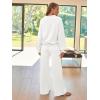 imageAUTOMET Lounge Sets for Women Sweatsuits 2 Piece Outfits 2025 Fall Drawstring Sweatshirt Wide Leg Sweatpants TracksuitWhite