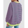 imageAUTOMET Oversized Sweatshirt for Women 2025 Fall Crewneck Striped Long Sleeve Shirts Hoodies Preppy Top Y2K Outfits PinkGreen M