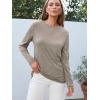 imageAUTOMET Spring Tops Womens Long Sleeve Shirts Workout Plus Size Tees Fall Outfits Clothes 202501khaki