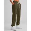 imageAUTOMET Womens Cinch Bottom Sweatpants Athletic Joggers Lounge Pants with PocketsArmy Green