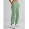 imageAUTOMET Womens Cinch Bottom Sweatpants Athletic Joggers Lounge Pants with PocketsBean Green