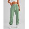 imageAUTOMET Womens Cinch Bottom Sweatpants Athletic Joggers Lounge Pants with PocketsBean Green
