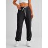 imageAUTOMET Womens Cinch Bottom Sweatpants Athletic Joggers Lounge Pants with PocketsBlack Grey