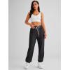 imageAUTOMET Womens Cinch Bottom Sweatpants Athletic Joggers Lounge Pants with PocketsBlack Grey