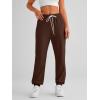imageAUTOMET Womens Cinch Bottom Sweatpants Athletic Joggers Lounge Pants with PocketsBrown
