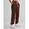 imageAUTOMET Womens Cinch Bottom Sweatpants Athletic Joggers Lounge Pants with PocketsBrown