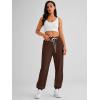 imageAUTOMET Womens Cinch Bottom Sweatpants Athletic Joggers Lounge Pants with PocketsBrown