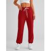imageAUTOMET Womens Cinch Bottom Sweatpants Athletic Joggers Lounge Pants with PocketsRed