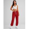 imageAUTOMET Womens Cinch Bottom Sweatpants Athletic Joggers Lounge Pants with PocketsRed
