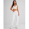imageAUTOMET Womens Cinch Bottom Sweatpants Athletic Joggers Lounge Pants with PocketsWhite