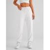 imageAUTOMET Womens Cinch Bottom Sweatpants Athletic Joggers Lounge Pants with PocketsWhite