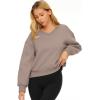 imageAUTOMET Womens Cropped Sweatshirts Pullover Fleece Crop Sweaters Fall Fashion Outfits Clothes 2025Coffee Grey