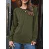 imageAUTOMET Womens Fall Fashion Long Sleeve Shirts Dressy Casual Pleated Basic Trendy Tops Winter Clothes 2025Army Green