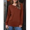imageAUTOMET Womens Fall Fashion Long Sleeve Shirts Dressy Casual Pleated Basic Trendy Tops Winter Clothes 2025Caramel